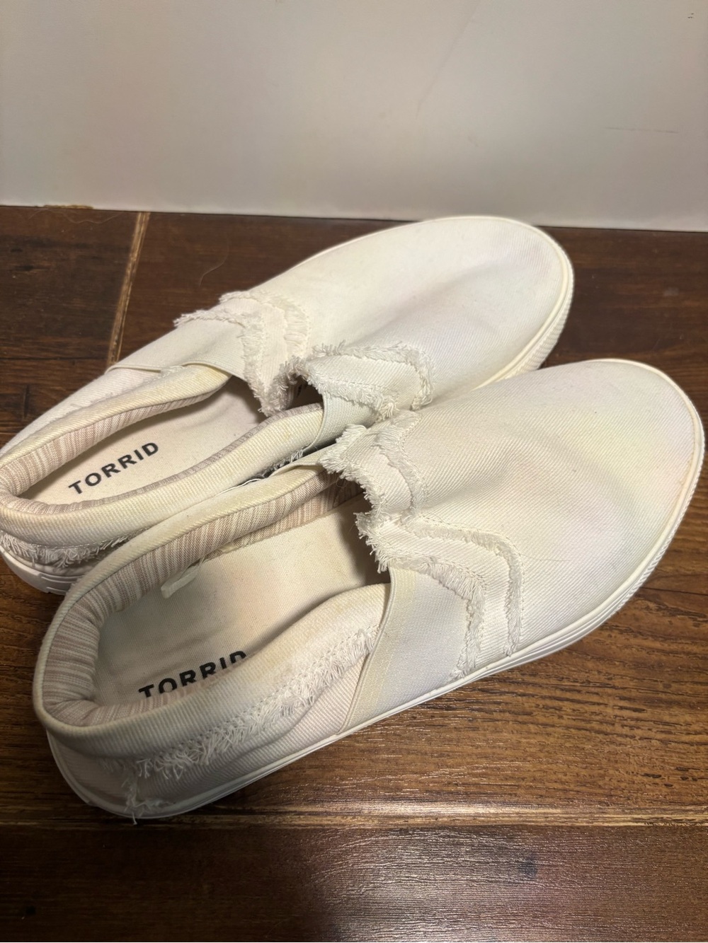 Torrid White Slip-On Canvas Sneakers